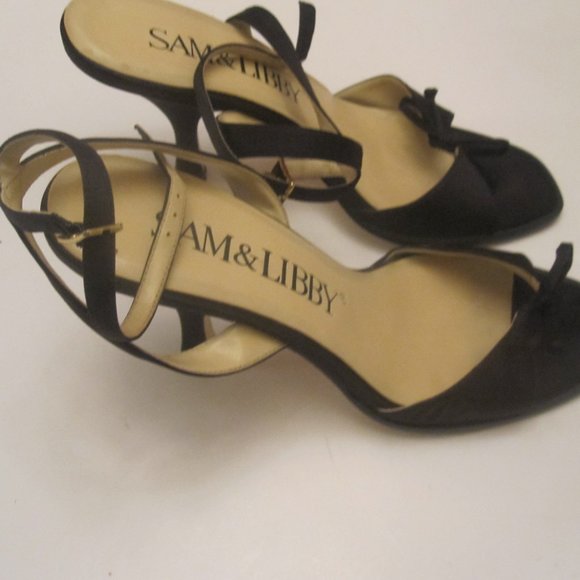 Sam&Libby Open-Toe Shoes Black Fabric Size 7M - Picture 7 of 8